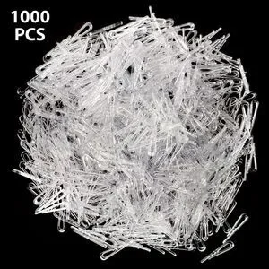 1 000 Pcs Clear Plastic Alligator Clips - Clear 1"-7/16'' Clothes Folding Clips