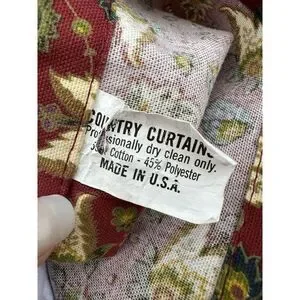 100% Cotton Red Green Paisley COUNTRY CURTAINS Brand Shower Curtain NWOT