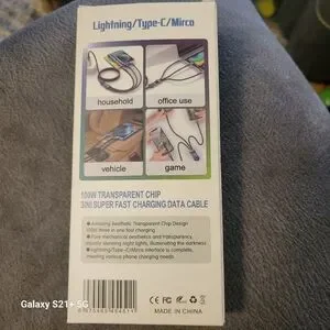 100W Super Fast Charging 3-in-1 Cable - Black