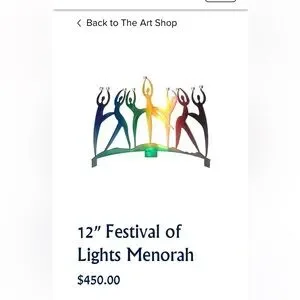 12” FESTIVAL OF LIGHTS MONORAH BY LYNN RAE LOWE