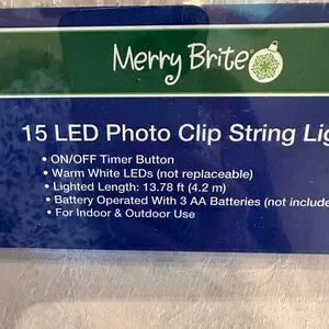 15 LED Photo Clip String Lights