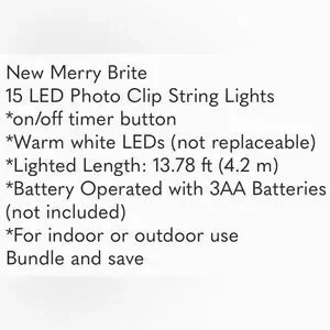 15 LED Photo Clip String Lights