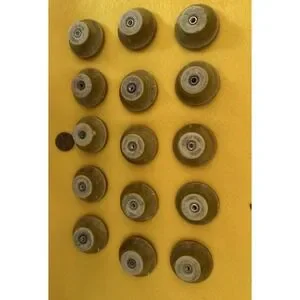 15 Medium Vintage MCM 60s Lime Slice Ceramic Dresser Drawer Pull Kitchen Knob