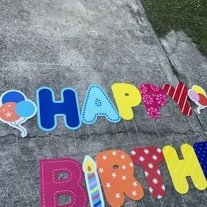 15 Pcs Durable 15.5”H X 12"W - ‘Happy Birthday’ Yard Sign W/ Stakes