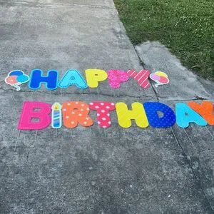 15 Pcs Durable 15.5”H x 12"W - ‘Happy Birthday’ Yard Sign w/ Stakes