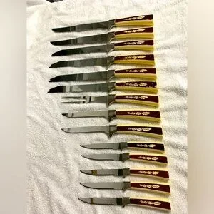 15 Piece Vintage Sheffield Eversharp Made In England Knife Set Stainless Steel