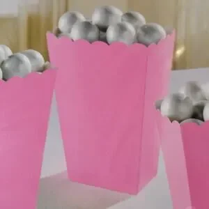 15 Pink Treat Boxes For Popcorn Candy Party Favors - 3 Packs Of 5 Birthday