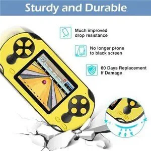 16 Bit Handheld 230 Games Console System Kids Adults Large Screen HD YELLOW NEW