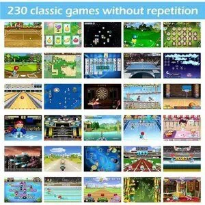 16 Bit Handheld 230 Games Console System Kids Adults 3.0'' Large Screen HD BLUE