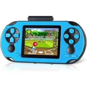 16 Bit Handheld 230 Games Console System Kids Adults 3.0'' Large Screen HD BLUE