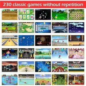 16 Bit Handheld 230 Games Console System Kids Adults 3.0'' Large Screen HD RED