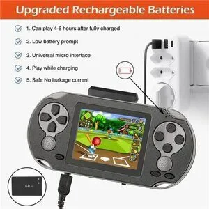 16 Bit Handheld 230 Games Console System Kids Adults 3.0'' Large Screen HD NEW