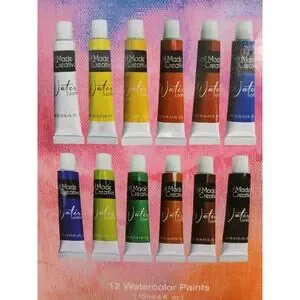 17 Pc WATERCOLOR Tubes Paint Set W 4 Taklon Paint Brushes + Art Palette Value