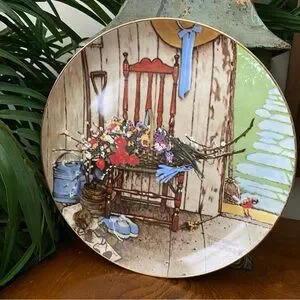 1984 Norman Rockwell “Spring Flowers” Collectors Plate Limited Edition
