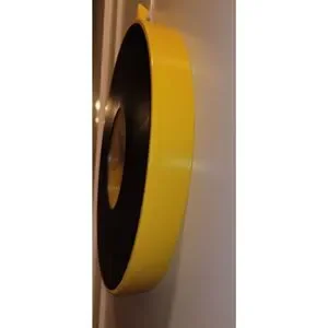 1990s Pladdra Yellow and Black Plastic Wall Clock Chenyi Ke For IKEA Y2K Retro