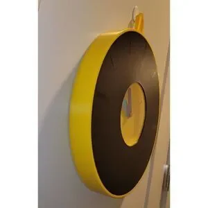 1990s Pladdra Yellow and Black Plastic Wall Clock Chenyi Ke For IKEA Y2K Retro