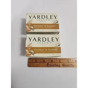 2 Bars Yardley London Oatmeal & Almond Moisturizing Bath Soap 4 Oz Each New