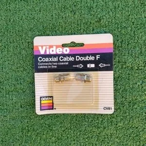 2 Cable VCR Coaxial Cable Double F Connectors CV81 Gemini TV Hardware NIP