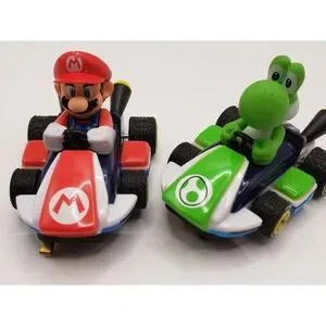 (2) Carerra RC Mini Mario Kart MARIO & YOSHI Cars No Remotes