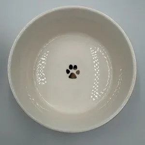 2 Fido’s Diner Pet Bowls Beautiful Gray & Gold Marble Design