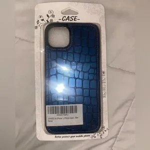 * 2 FOR $8 CASES * IPhone 14 Plus (6.7”) Blue Snakeskin Style Phone Case