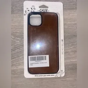 * 2 For $8 CASES * IPhone 14 Plus (6.7”) Faux Brown Leather Phone Case