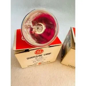 2 GE Quartzline Lamp EJZ 30V 80W Stage Lighting Bulb Projector Replacement NOS