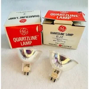 2‎ GE Quartzline Lamp EJZ 30V 80W Stage Lighting Bulb Projector Replacement NOS