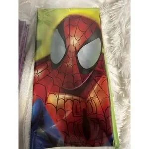 2 Hallmark Marvel Spider-Man Table Cover. Plastic 54 X 104" New. Green. Nappe