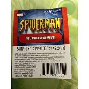 2 Hallmark Marvel Spider-Man Table Cover. Plastic 54 X 104" New. Green. Nappe