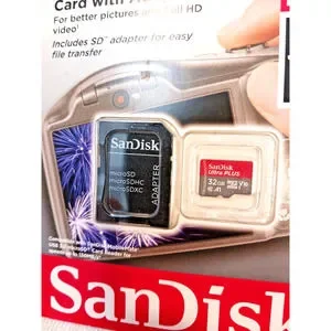 2 New SanDisk Ultra Plus Speed 130 MicroSDHC UHS-1 Card W Adapter