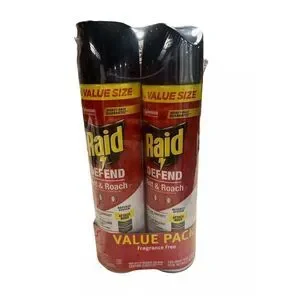 (2-PACK) Raid Defend Ant & Roach Kill On Contact 20 Oz Each Fragrance Free