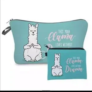 2 PIECE LLAMA COSMETIC BAG AND COIN PURSE