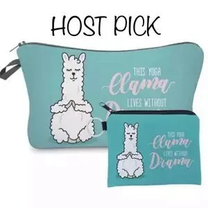 2 PIECE LLAMA COSMETIC BAG AND COIN PURSE