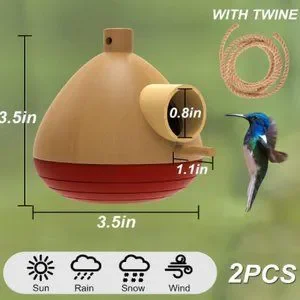 2 Pk - Hummingbird Houses - Wooden Birdhouses For Outside