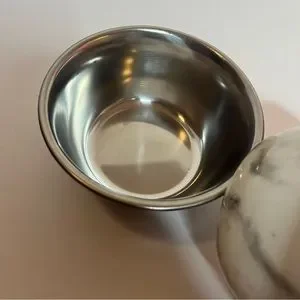 2 Pk Hydro Selecta Pet Bowl With Silicone Feet & HydroFilm 450ML Marble/Gray NEW