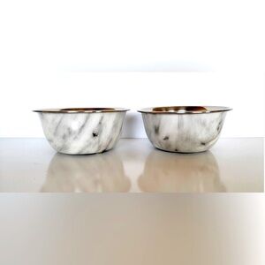 2 Pk Hydro Selecta Pet Bowl with Silicone Feet & HydroFilm 450ML Marble/Gray NEW