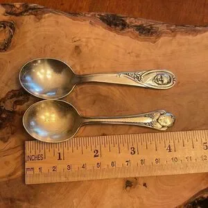 2 Vintage Silver Plate Baby Spoons From Gerber / Winthrop – Circa 1950