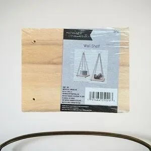 (2)Wooden Wall Shelf Set - Natural Brown