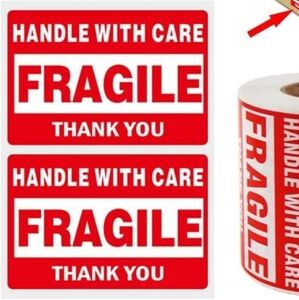 2" X 3" - Handle With Care Stickers - Fragile - Thank You - 120