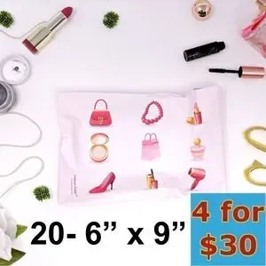 20- 6 x 9 Beauty MakeUp Print Poly Mailers