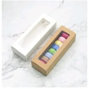 20 Pcs Macaron Boxes For Gift Giving Bakery Candy Box With Clear Window Treat