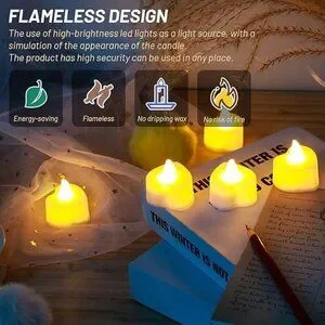 2000 Pieces Artificial Rose Petals With 24 Pieces LED Tea Lights Candles