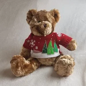 2003 Galerie Christmas Plush Brown Bear