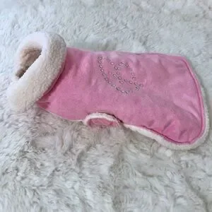 2005 Barbie Pet Pal Corp Pink Faux Suede Shearling Small Pet Sherpa Vest
