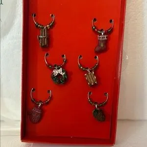 2008 Boston Warehouse Christmas Wine Markers Set