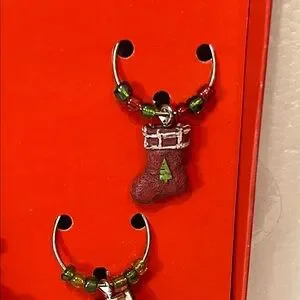 2008 Boston Warehouse Christmas Wine Markers Set