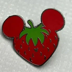 2008 Disney Hidden Mickey Fruit Pins Set Of 2 Strawberry & Cherries
