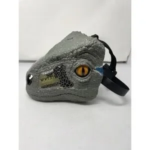 2017 Jurassic World Chomp N Roar Mask W/ Sound Velociraptor Raptor Blue Dinosaur