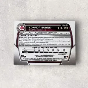 2023 Bowman Draft - Chrome Prospect Autographs Connor Burns #CDA-CB Blue Wave